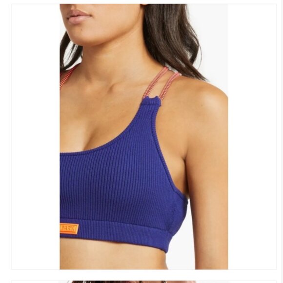 Adidas x Ivy Park Ribbed Sports Bra in Legacy Indigo, Size 1X - Picture 2 of 4